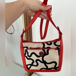 Tous Crossbody Bag, Purse, black and white, orange